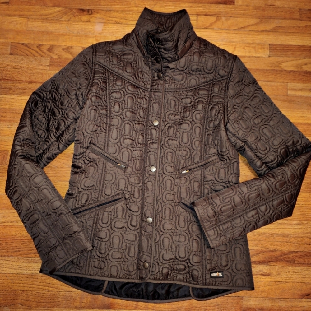 Kerrits Women's Brown Equestrian Riding Coat / Quilted Jacket Like New - medium